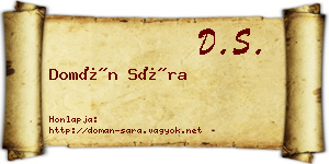 Domán Sára névjegykártya