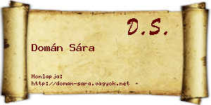 Domán Sára névjegykártya