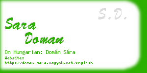 sara doman business card